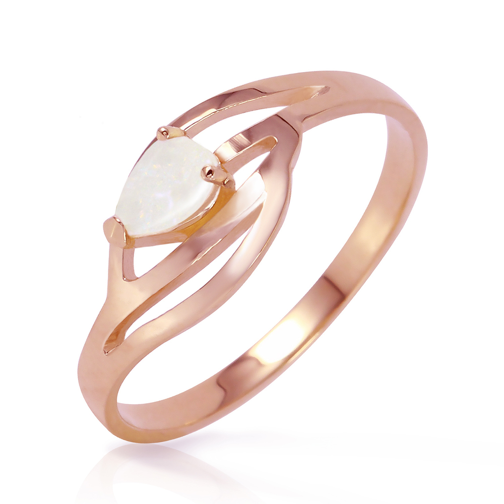 14K. SOLID GOLD RING WITH NATURAL OPAL (Rose Gold)